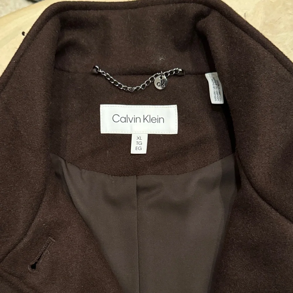 Calvin Klein Dark Brown Trench Coat - Picture 2 of 9